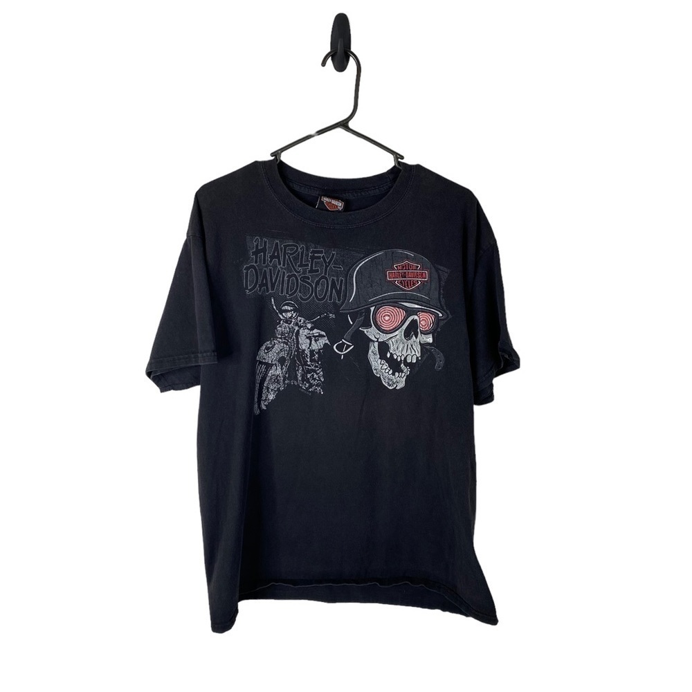 Harley Davidson Men’s Iron Nation Edmond OK Black Shirt With Skull